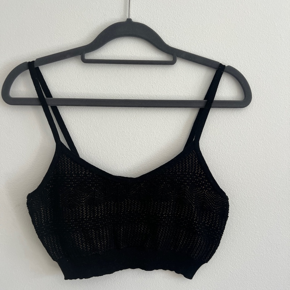 INTERMIX Black Knit Tank Top